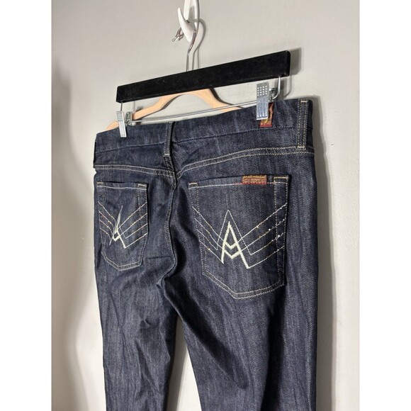 7 FOR ALL MANKIND A Pockets Stretch Boot Cut Bling Jeans Sz 31 X34 - Picture 12 of 13